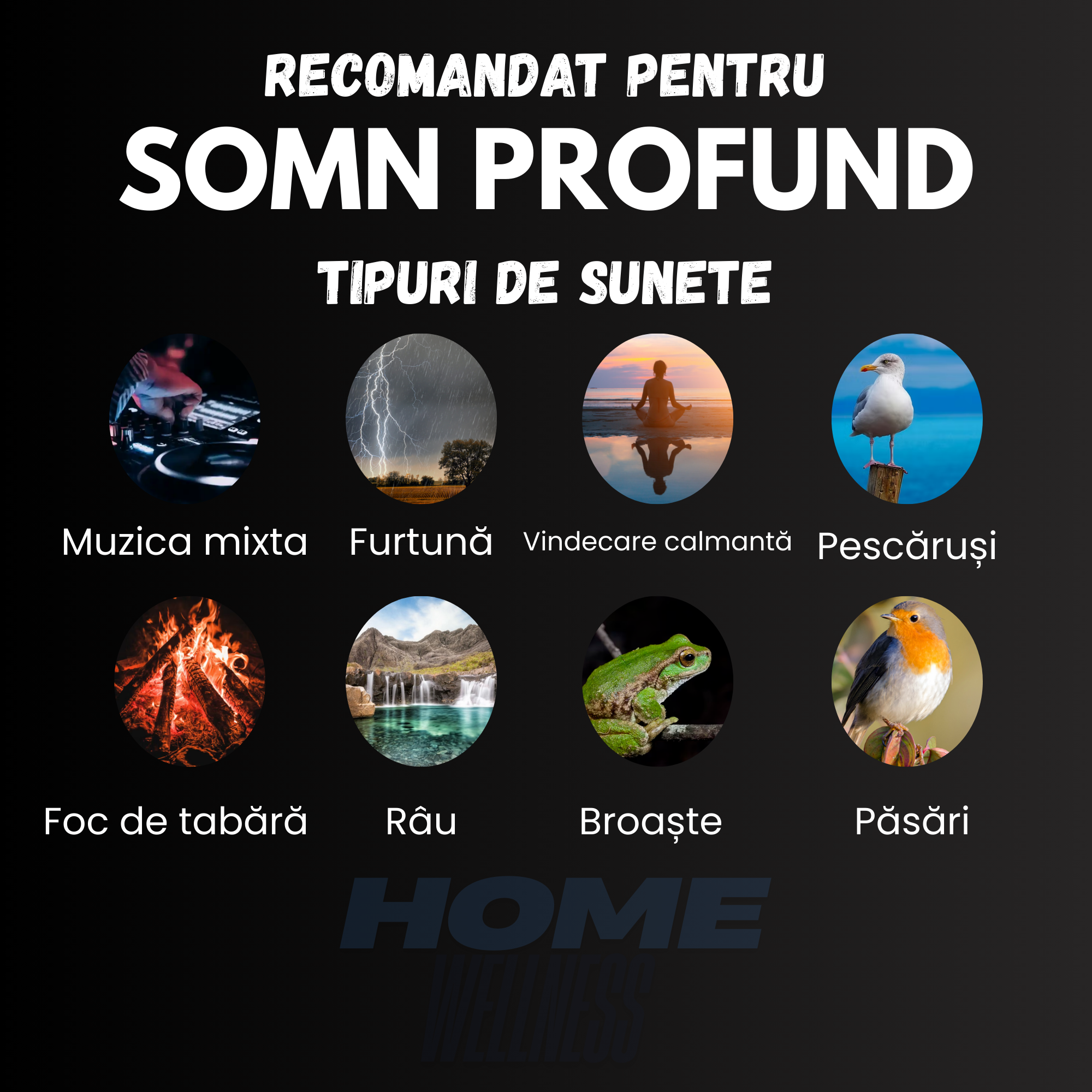 Umidificator cu Aromaterapie, 8 Tipuri de Sunete pentru Somn Profund si Calmare